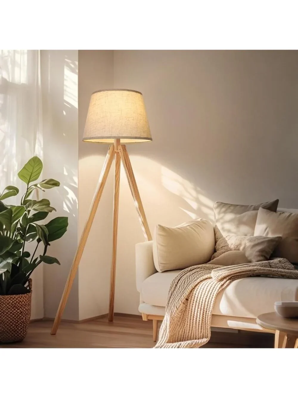 Beige Large Drum Lamp Shades Set of 2 - 12
